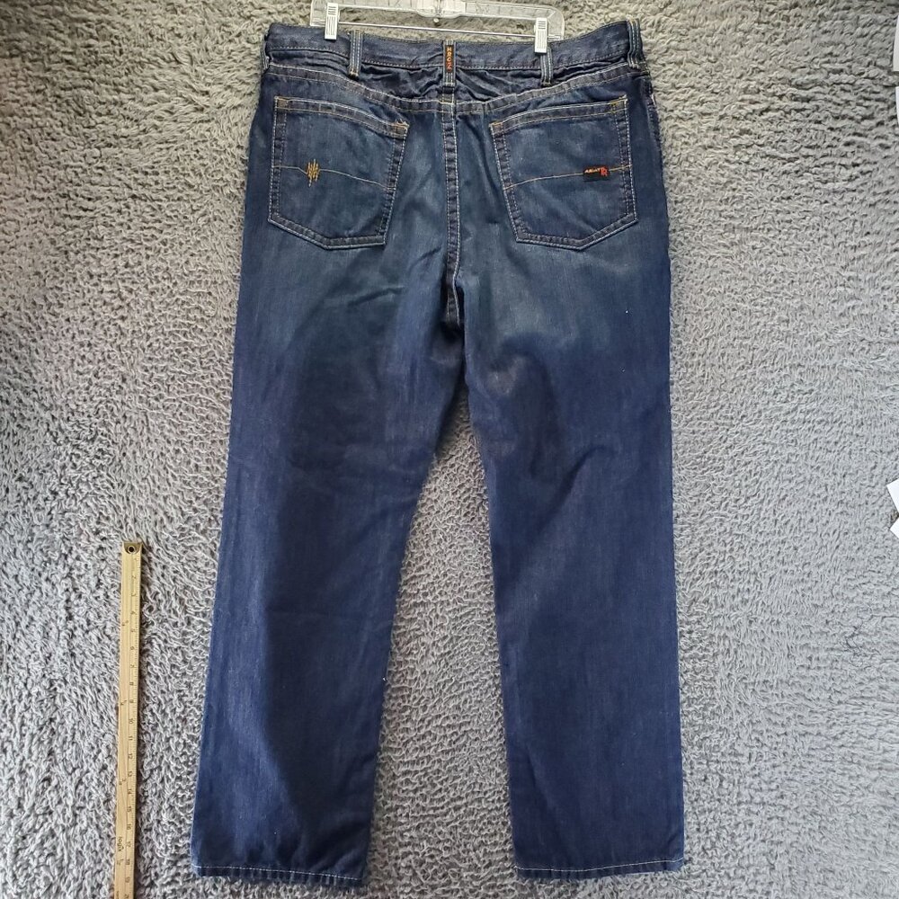 Ariat Jeans Mens Size 42x34 Blue M4 Low Rise Boot Cut Cotton FR Workwear Denim